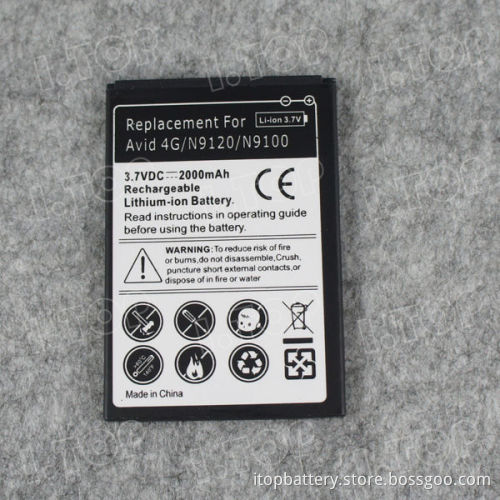 2000mAh Rechargeable Li-ion Battery For ZTE Avid 4G N9100 N9120